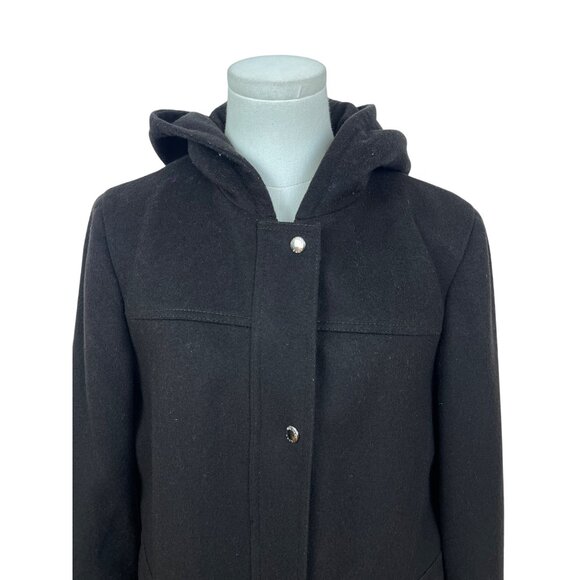 Michael Kors Brown Women’s Hooded Coat With Button Details Sz 10 - Picture 4 of 11